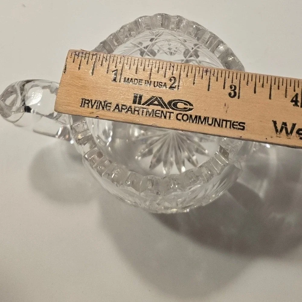 Vintage American Brilliant EAPG Clear Cut Glass Starburst Creamer and Sugar Set‎